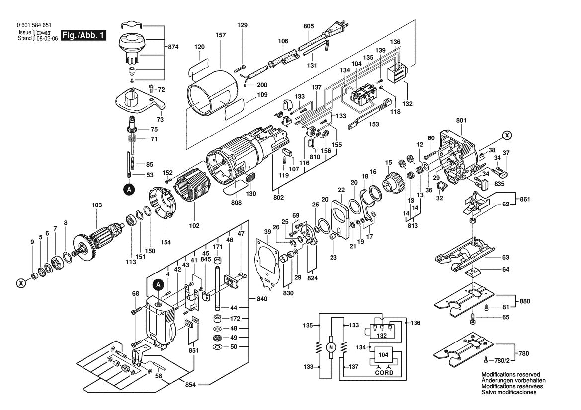 601584651 Bosch Jig Saw Parts Diagram