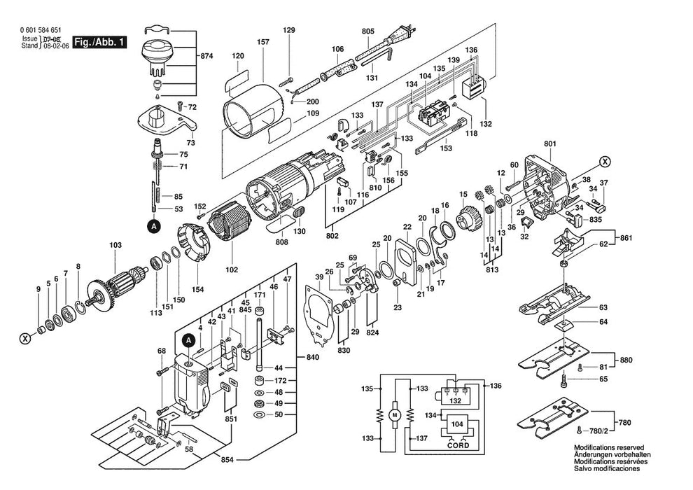 601584651 Bosch Jig Saw Parts Diagram