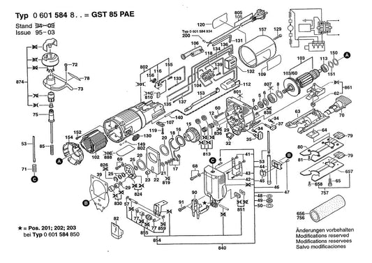 601584839 Bosch Jig Saw Parts Diagram