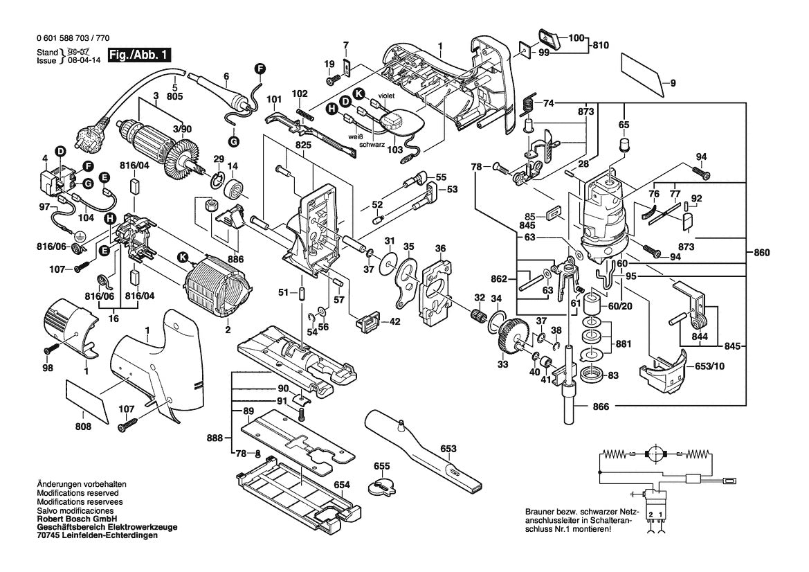 601588769 Bosch Jig Saw Parts Diagram