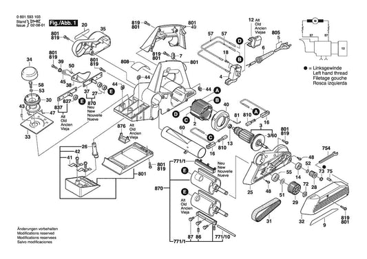 601593139 Bosch Planer Parts Diagram