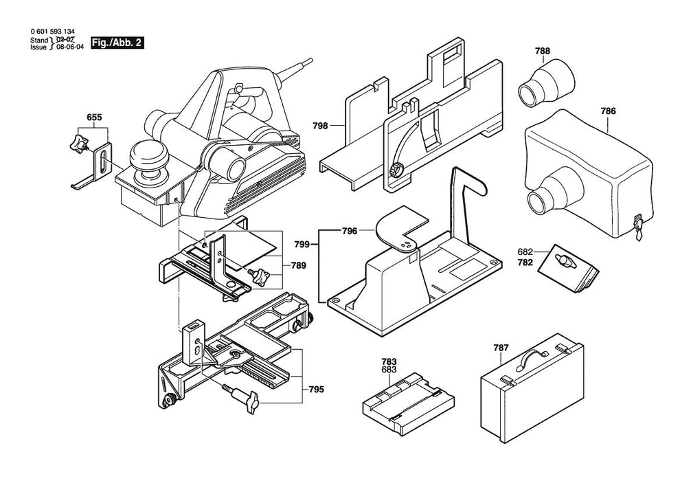 601593134 Bosch Planer Parts Diagram