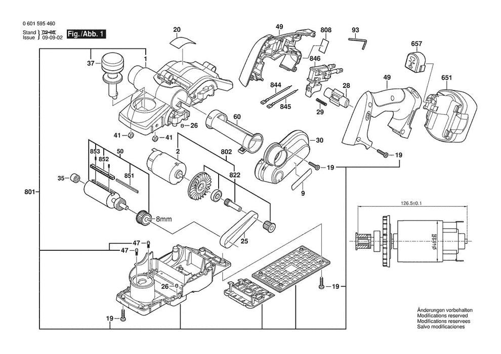 601595460 Bosch Planer Parts Diagram