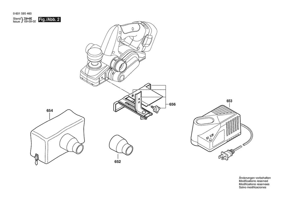 601595360 Bosch Planer Parts Diagram