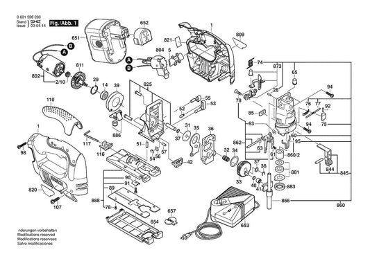 601598360 Bosch Jig Saw Parts Diagram