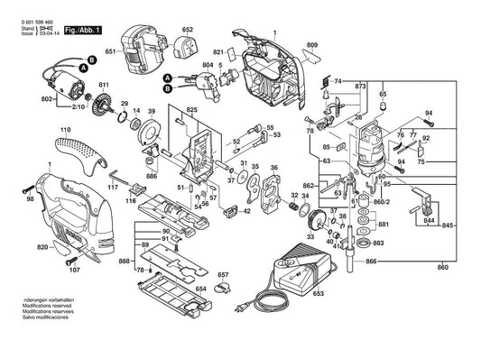 601598460 Bosch Jig Saw Parts Diagram