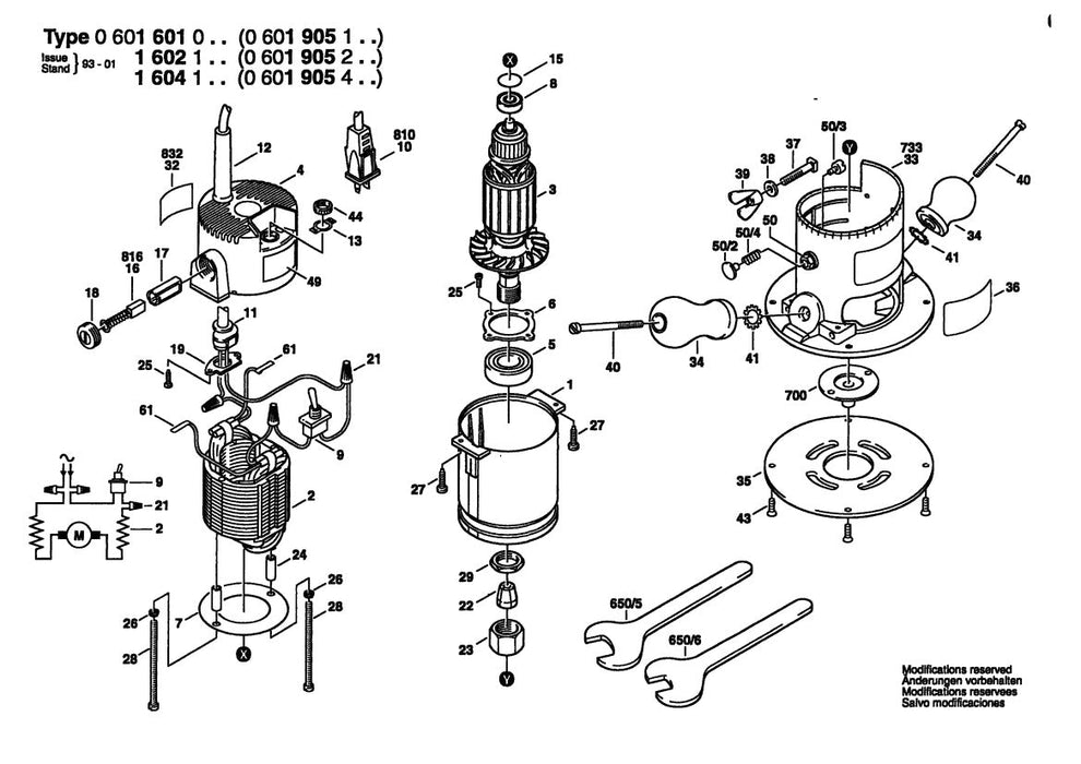 601905260 Bosch Router Parts Diagram