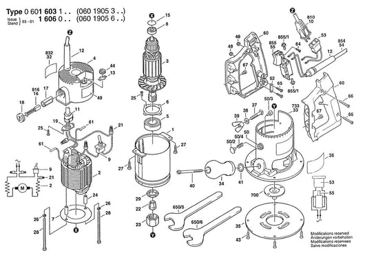 601603042 Bosch Router Parts Diagram