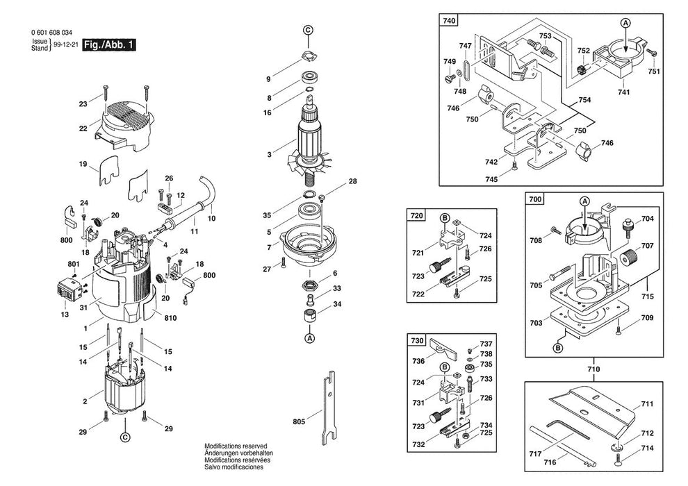 601608935 Bosch Laminate Trimmer Parts Diagram