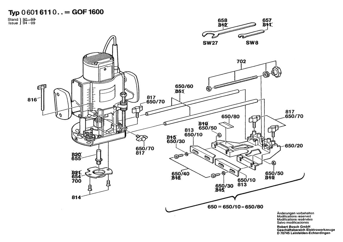 601611061 Bosch Router Parts Diagram