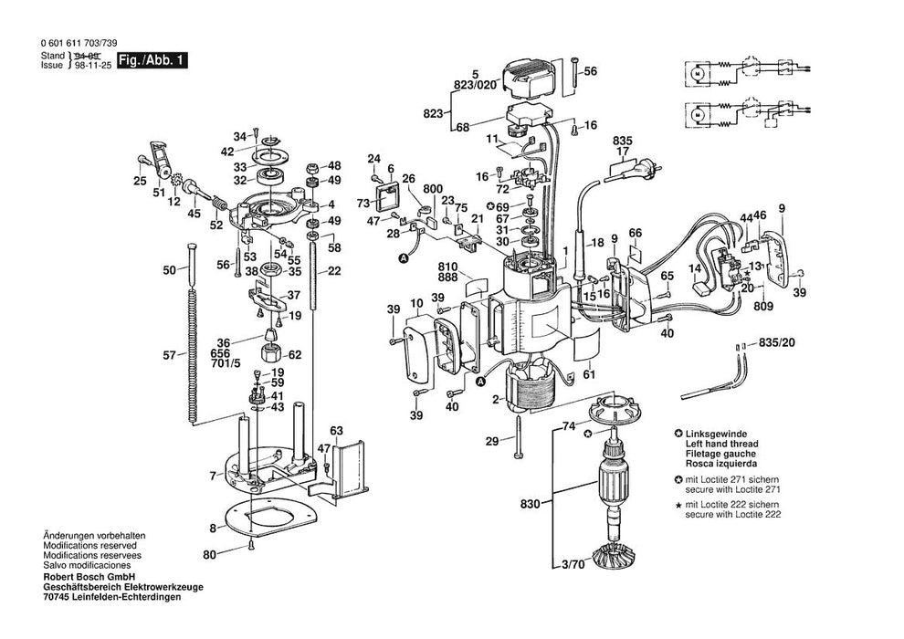 601611761 Bosch Router Parts Diagram