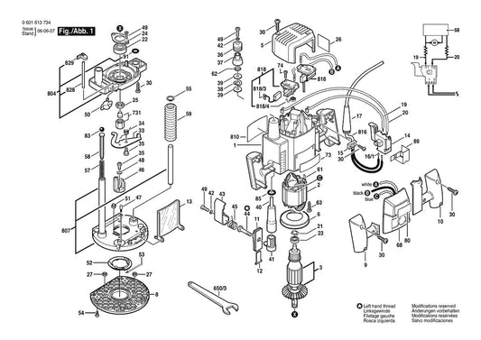 601613735 Bosch Router Parts Diagram
