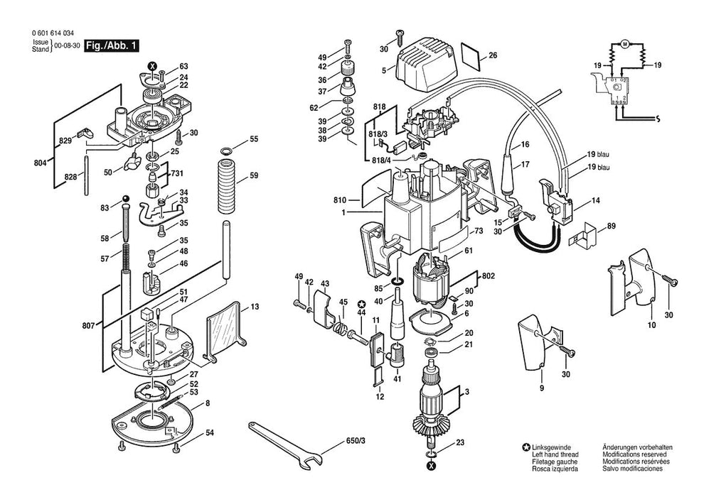 601614034 Bosch Router Parts Diagram