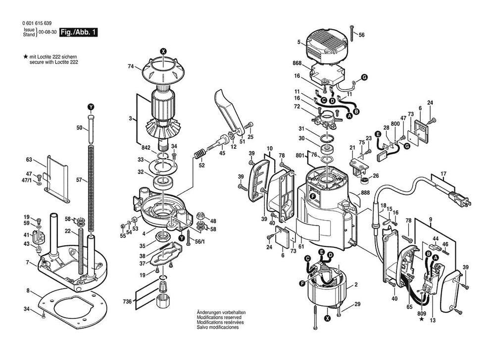 601615661 Bosch Router Parts Diagram