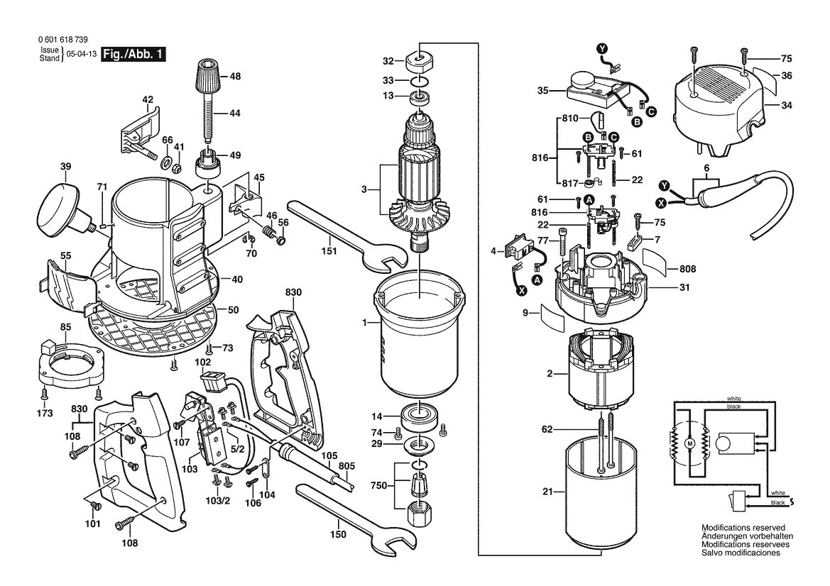 601618639 Bosch Router Parts Diagram
