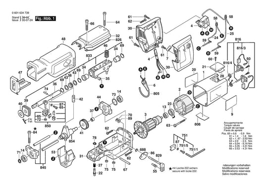 601634739 Bosch Reciprocating Saw Parts Diagram