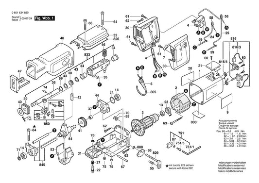 601634839 Bosch Reciprocating Saw Parts Diagram