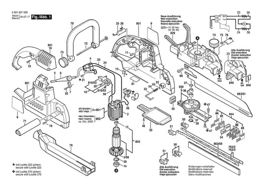 0601637039  Bosch Sabre Saw Bosch Saw Parts Diagram