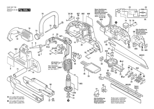 0601637739  Bosch Sabre Saw Bosch Saw Parts Diagram