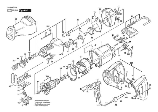 6.02E+71 Bosch Reciprocating Saw Parts Diagram