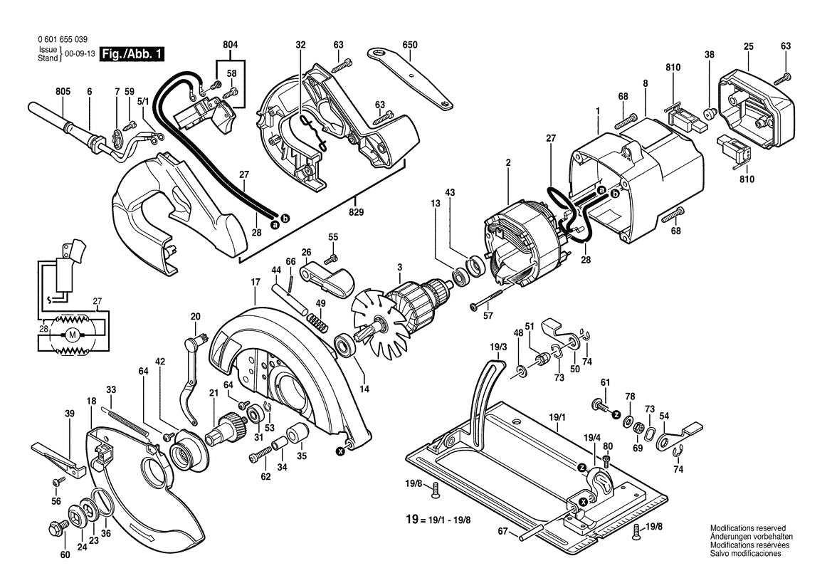 B5600 (0601655035) Bosch 7-1 Bosch Circular Saw Parts Diagram