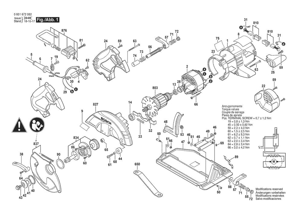 CS10 (0601672062) Bosch Circular Saw Parts Diagram