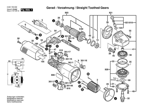 1700A (0601700039) Bosch 4-1 Bosch Grinder Parts Diagram