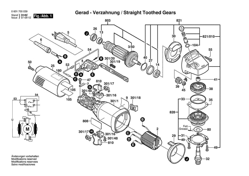 1700A (0601700039) Bosch 4-1 Bosch Grinder Parts Diagram