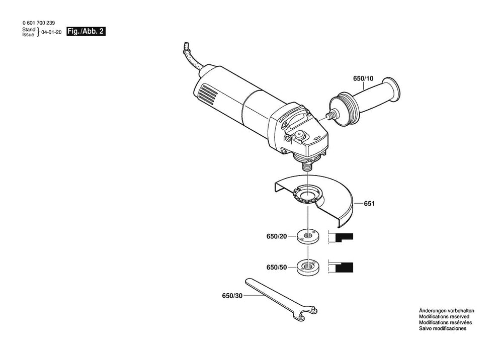 1700 (0601700239) Bosch 4-1 Bosch Grinder Parts Diagram