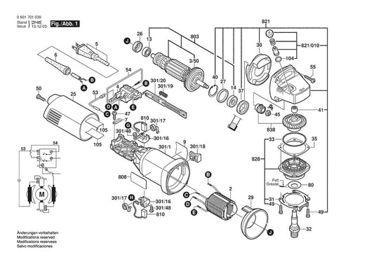 601701039 Bosch Grinder Parts Diagram