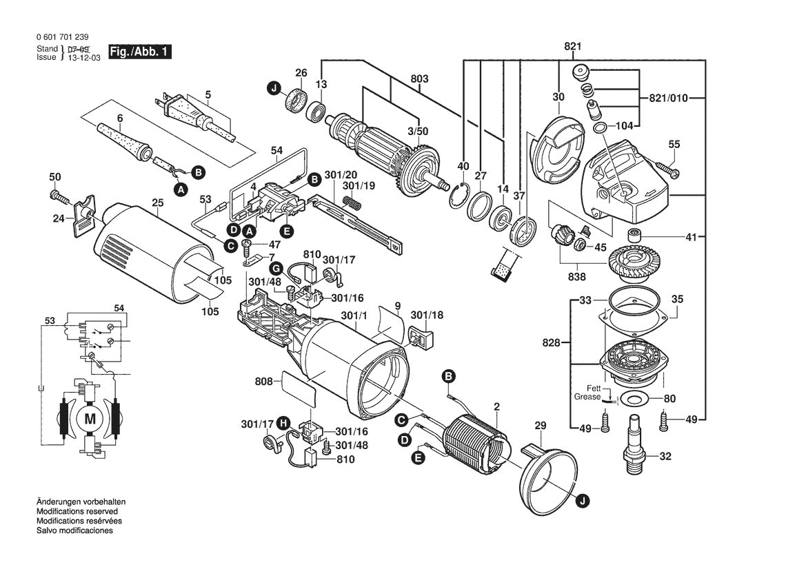 601701239 Bosch Grinder Parts Diagram