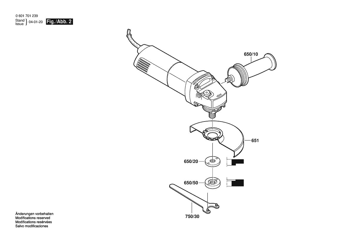 601701239 Bosch Grinder Parts Diagram