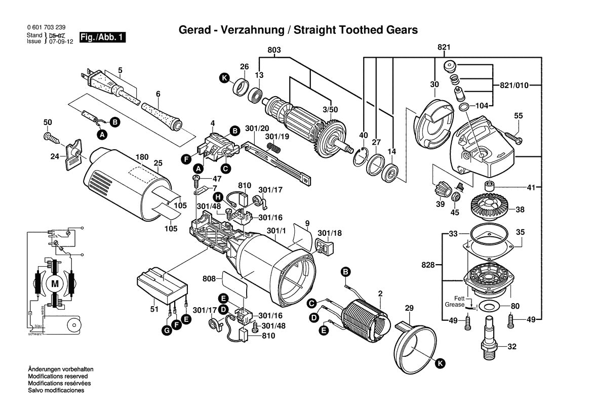 601703239 Bosch Grinder Parts Diagram