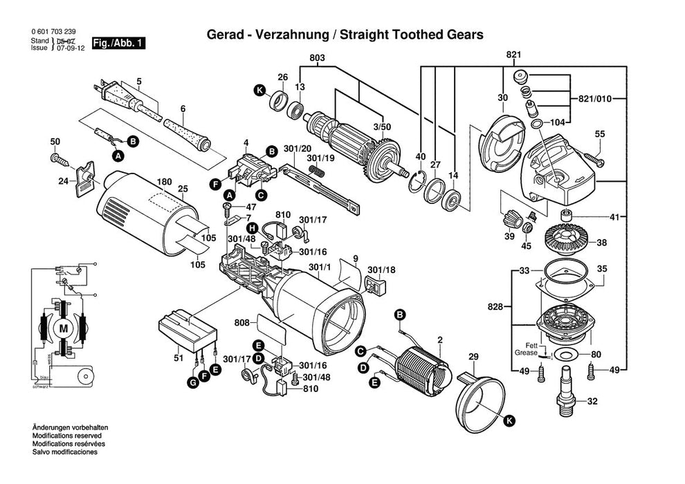 601703239 Bosch Grinder Parts Diagram