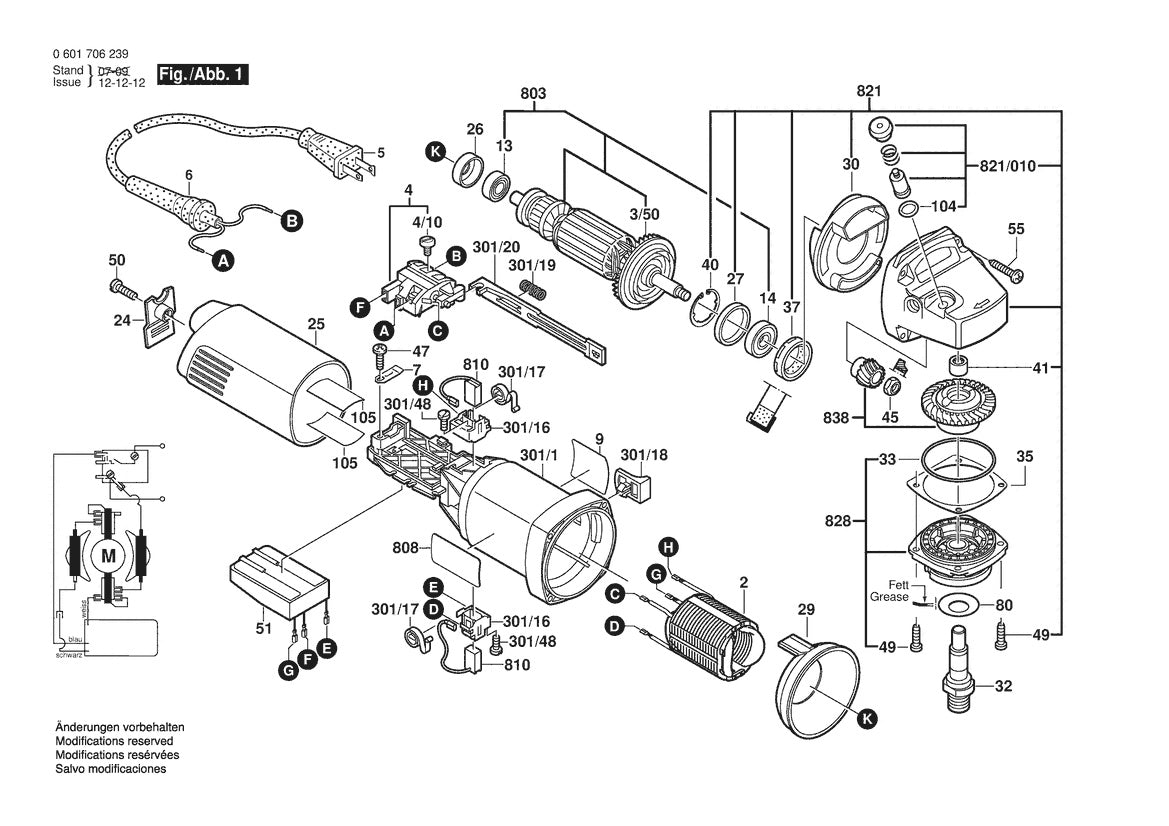 601706239 Bosch Grinder Parts Diagram