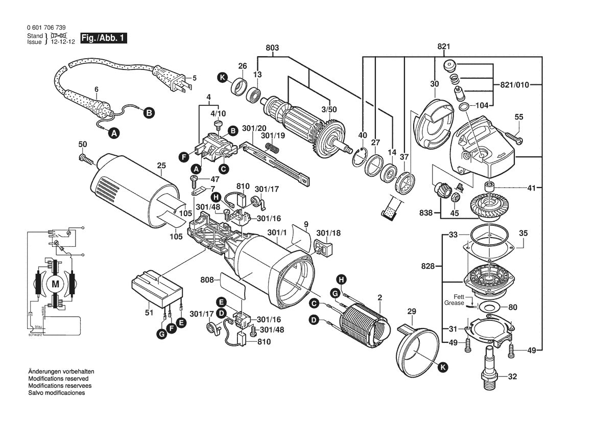 601706739 Bosch Grinder Parts Diagram