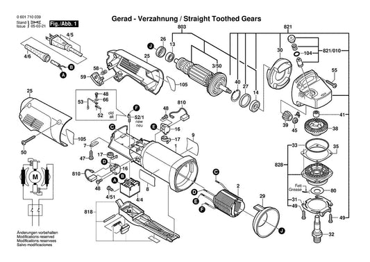 1710A (0601710039) Bosch 4-1 Bosch Grinder Parts Diagram