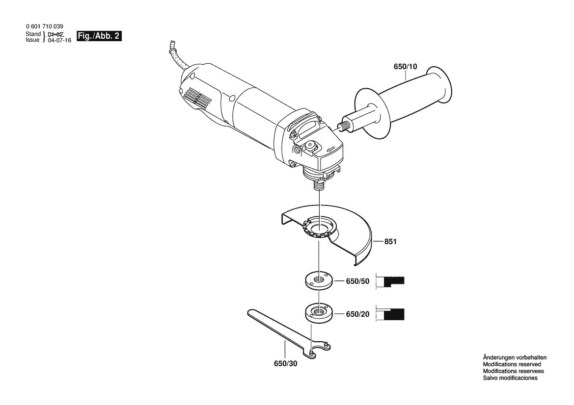 1710A (0601710039) Bosch 4-1 Bosch Grinder Parts Diagram