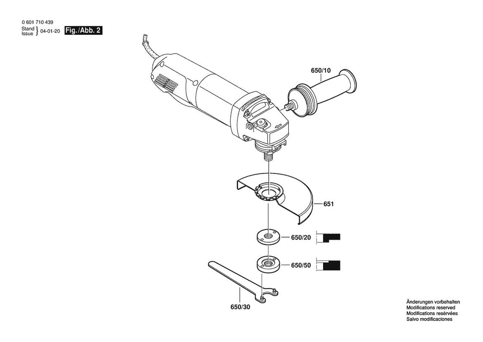 1710D (0601710439) Bosch 4-1 Bosch Grinder Parts Diagram