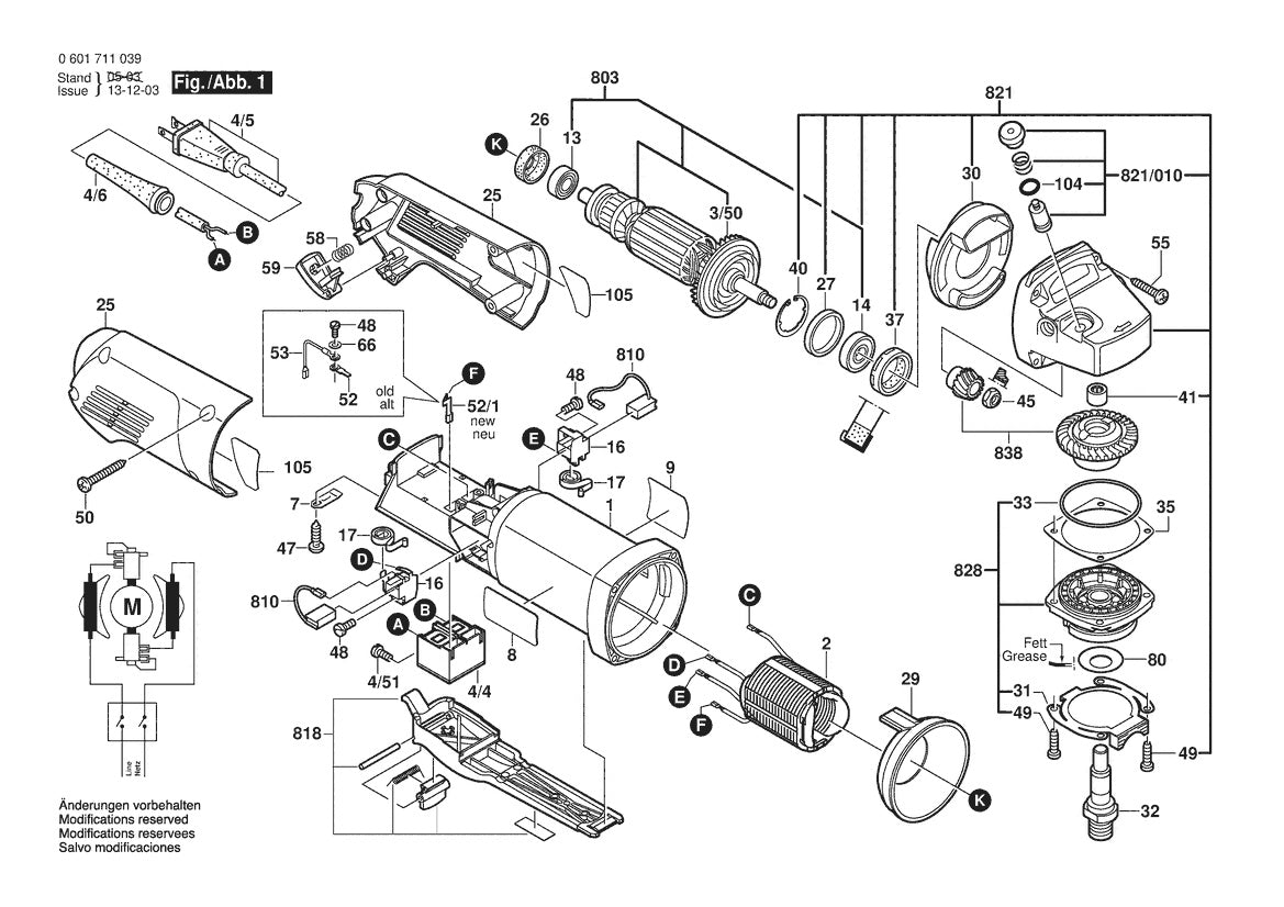 601711039 Bosch Grinder Parts Diagram