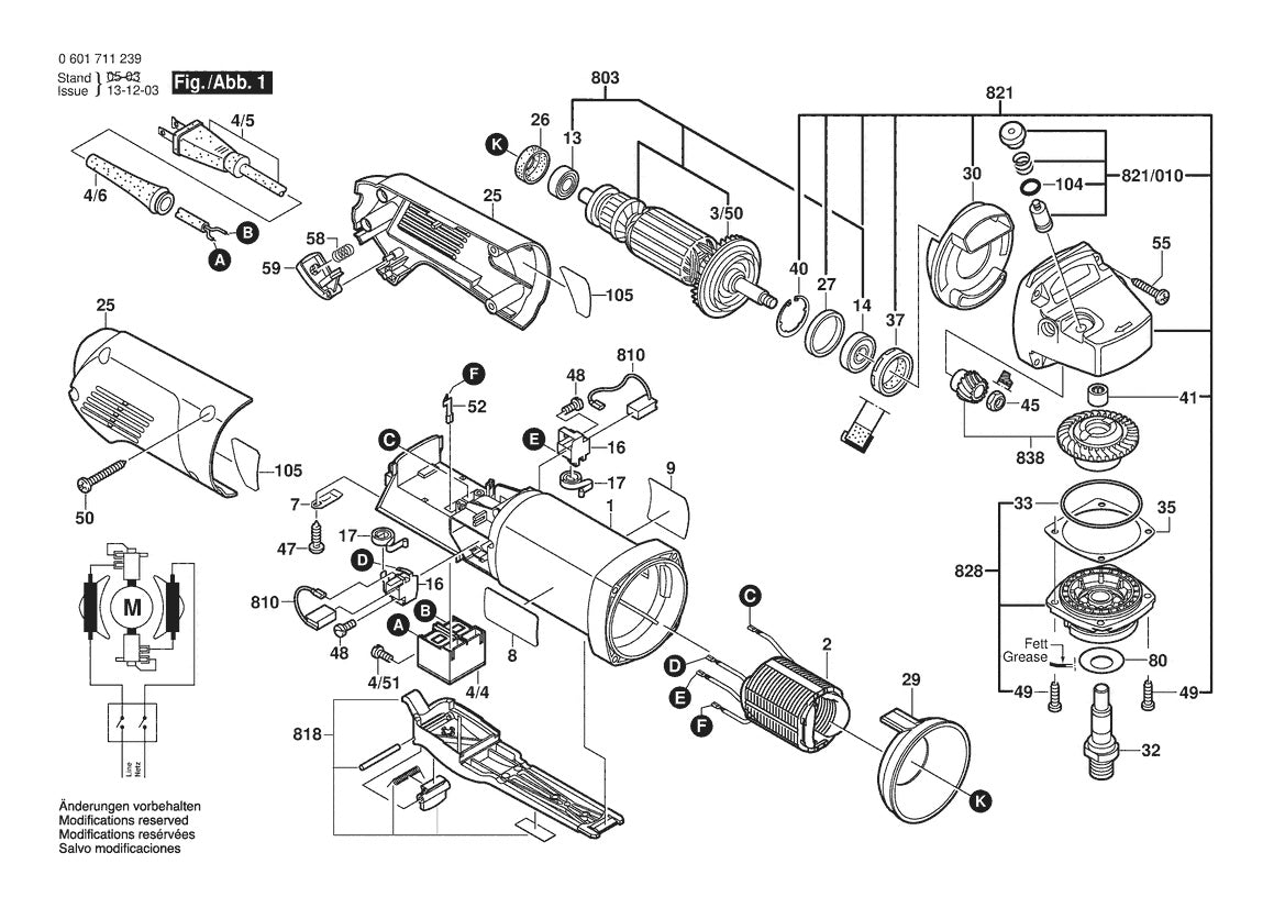 601711239 Bosch Grinder Parts Diagram