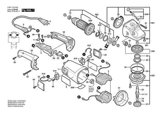601752039 Bosch Grinder Parts Diagram