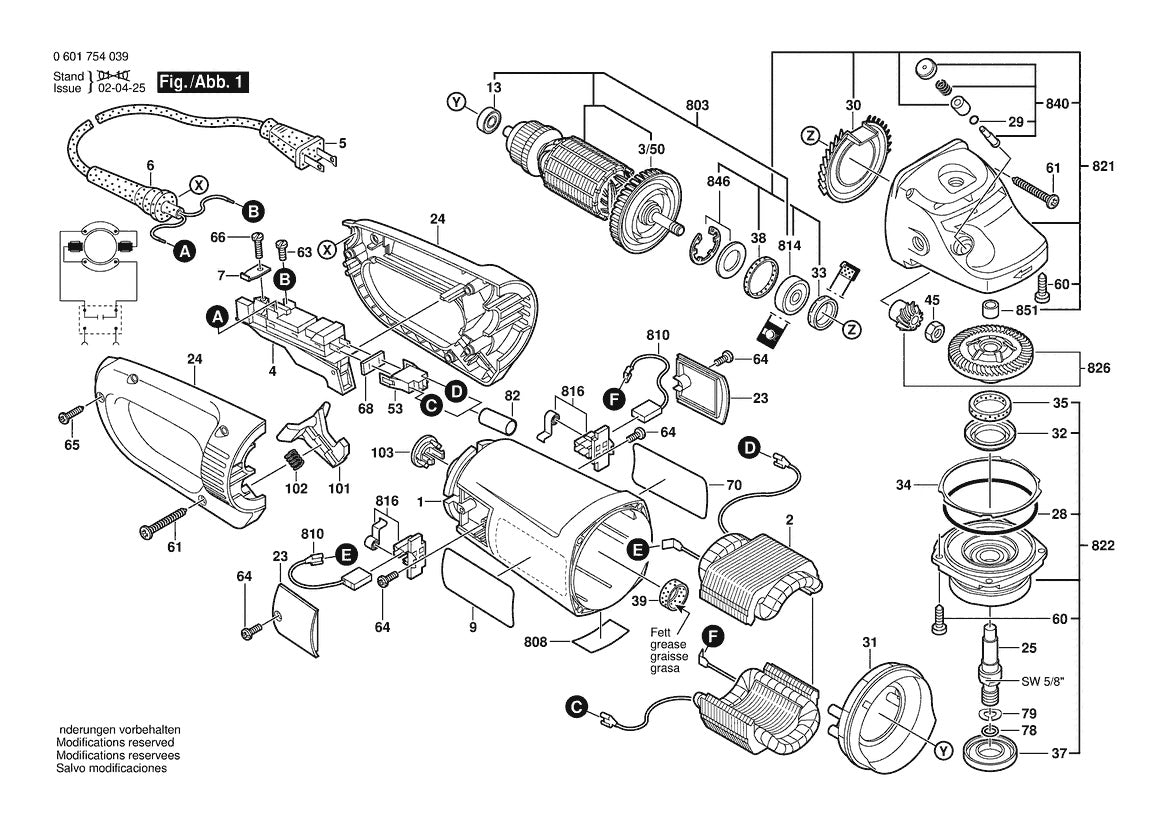 601754039 Bosch Grinder Parts Diagram