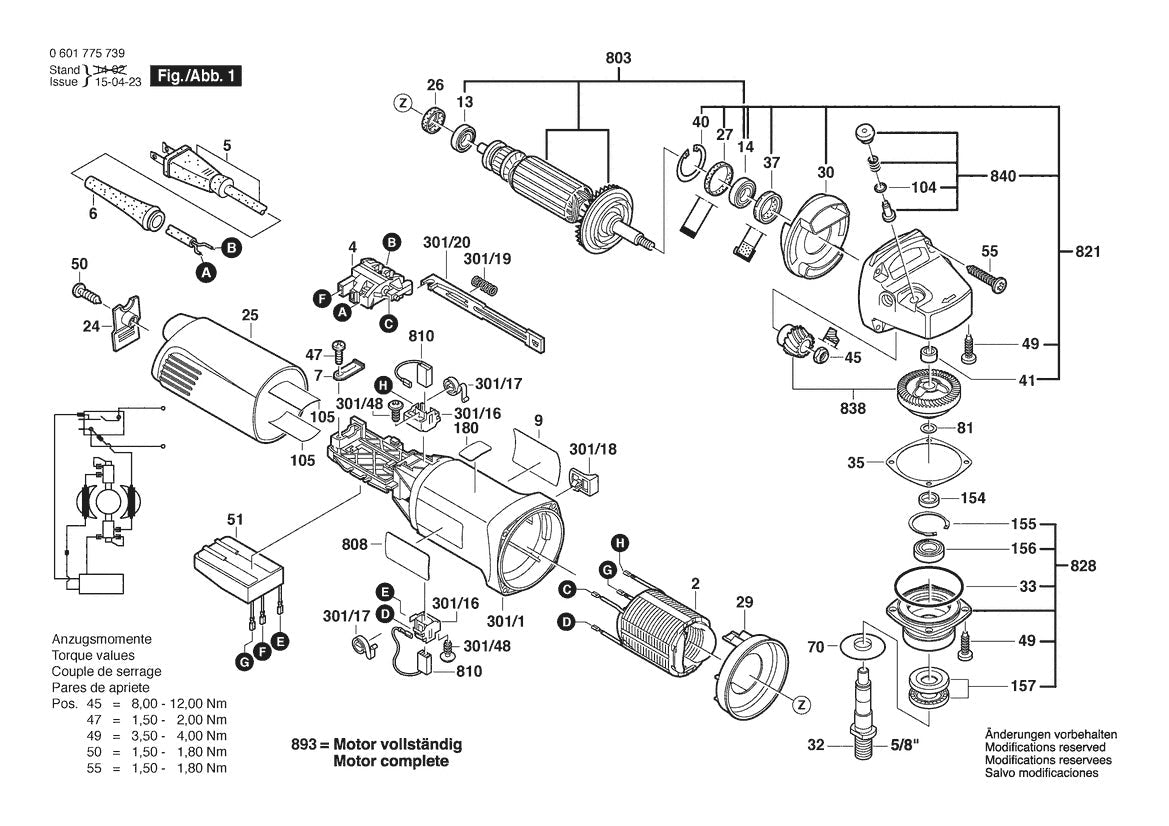601775739 Bosch Grinder Parts Diagram