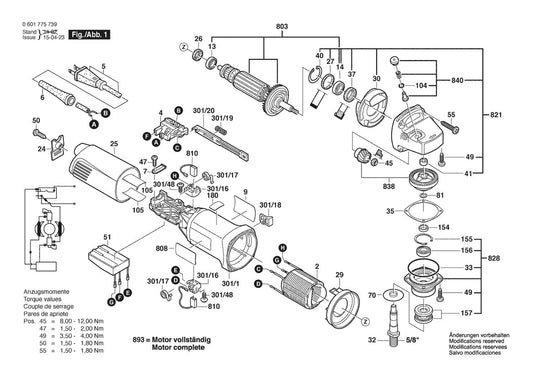 601775739 Bosch Grinder Parts Diagram