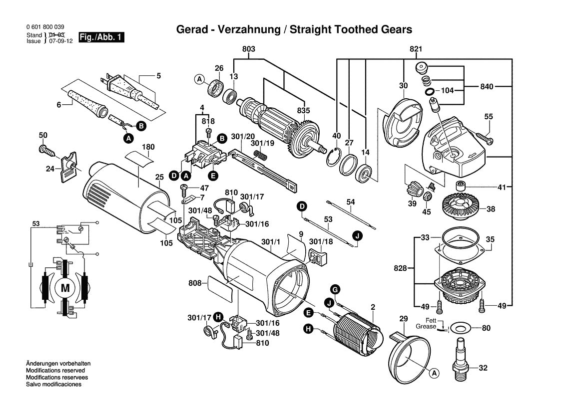 601800039 Bosch Grinder Parts Diagram