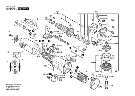601801039 Bosch Grinder Parts Diagram