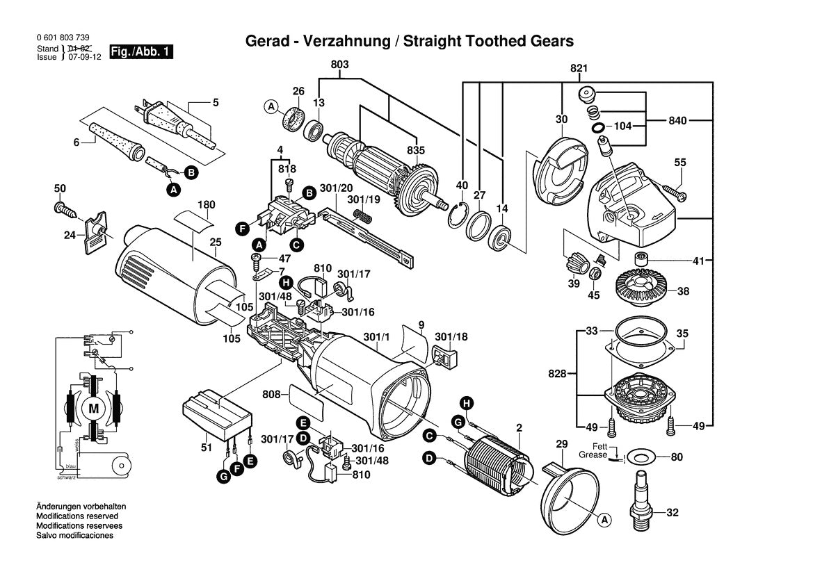 601803739 Bosch Grinder Parts Diagram