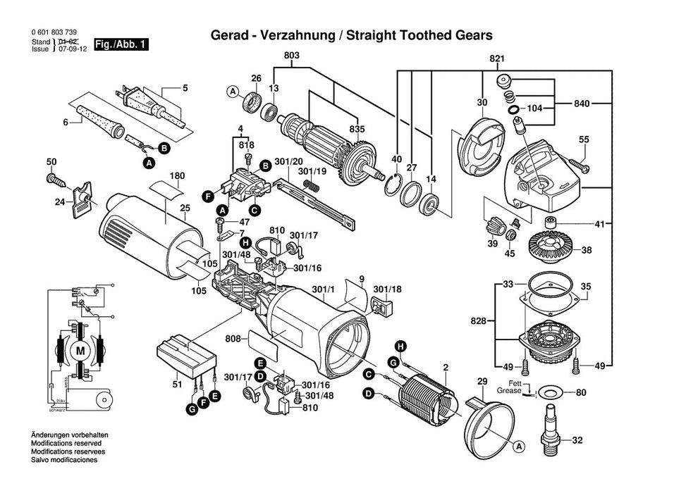 601803739 Bosch Grinder Parts Diagram