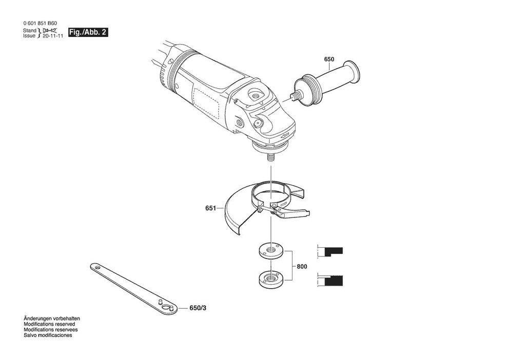 0601851B60 Bosch Grinder Parts Diagram